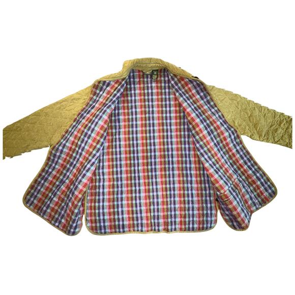 Vintage 90s L.L. Bean Women's Large Diamond Quilted Plaid Lining Barn Jacket - Picture 3 of 6